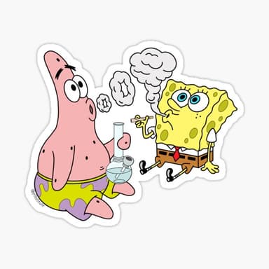 Patrik and Spongebob Smoking